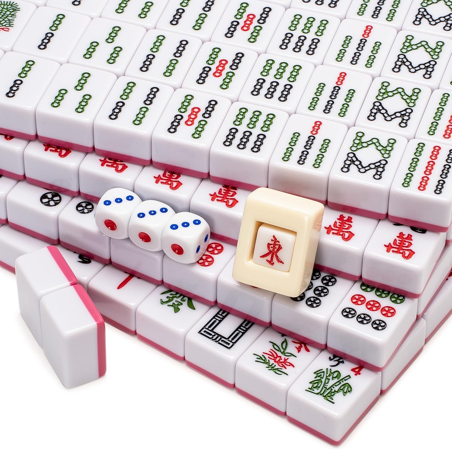 Yellow Mountain Imports Chinese Mahjong Set – Rouge Heritage – 146 Medium Tiles, Professional Set for Chinese-Style Play [中式麻將 專業套裝]