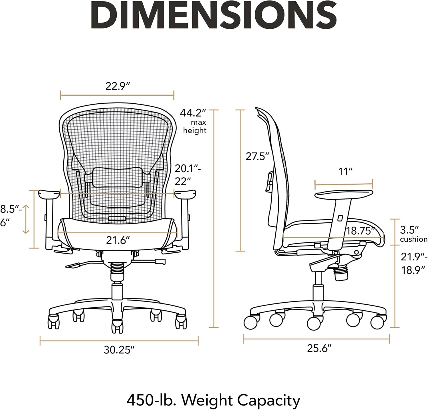 HON Wave Ergonomic Office Chair, Lumbar Support, Desk Chair, Black | High back ergonomic office desk chair with lumbar support, adjustable arms, office decor, advanced tilt for comfort