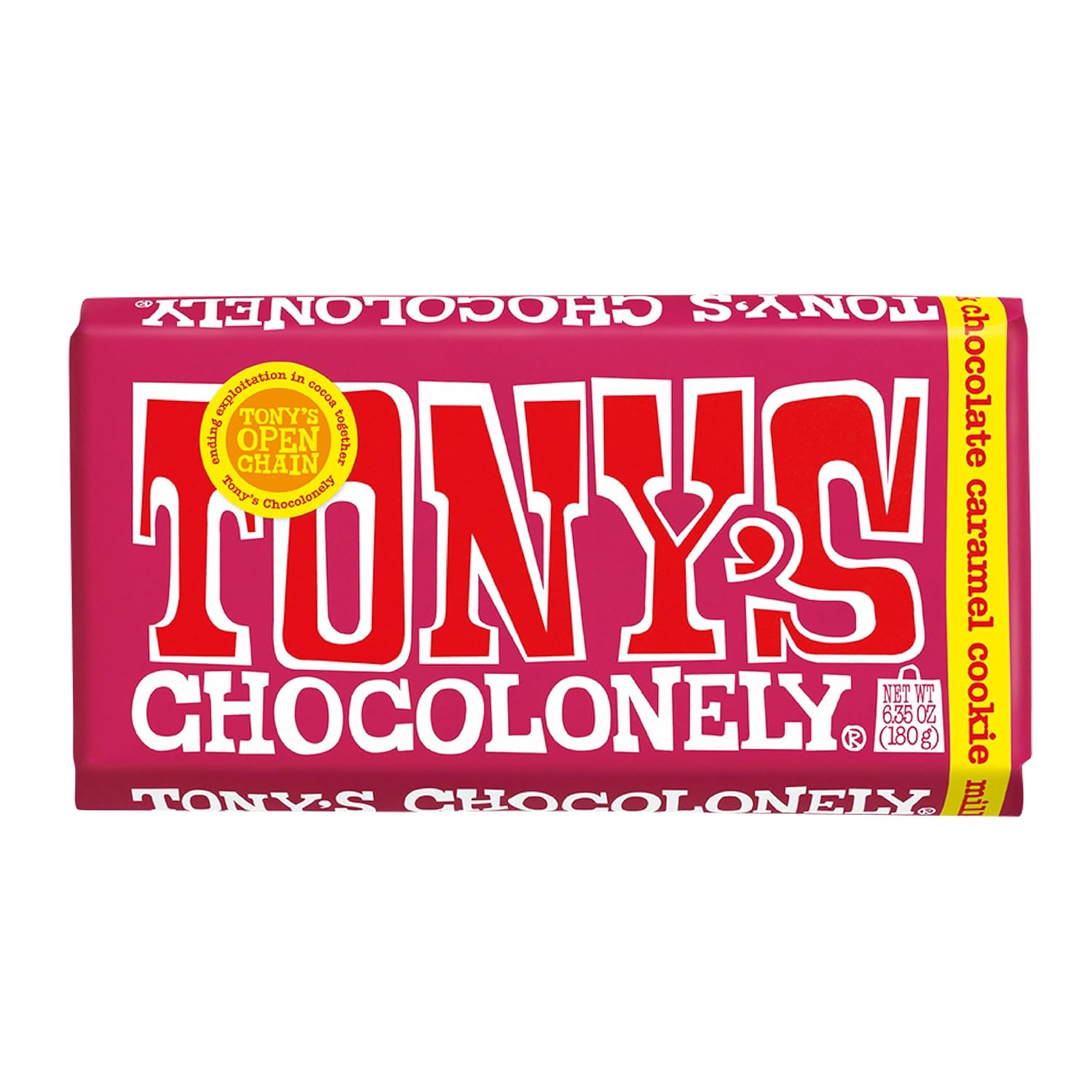 Tony’s Chocolonely 32% Milk Chocolate Caramel Sea Salt Bars, No Artificial Flavoring, Fairtrade & B Corp Certified, 6.35 Ounce (15 Bars)