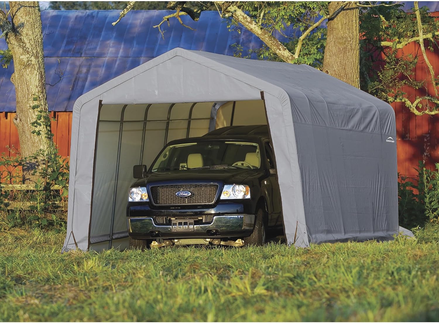 ShelterLogic 72444 Green 12'x24'x8' Peak Style Shelter