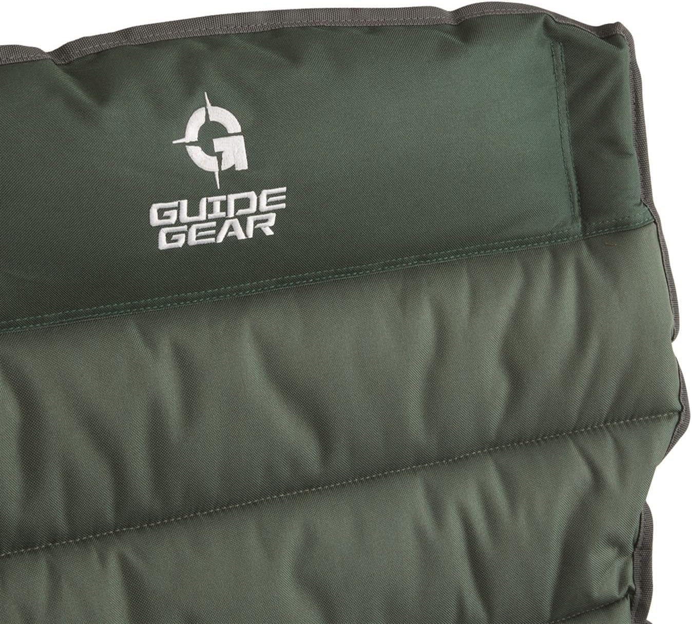 Guide Gear Oversized XL Comfort Padded Mammoth Camping Chair; Includes Carry Bag, Portable, Folding, Large Camp Lounge Chairs for Outdoor, Adults, Men and Women, Heavy-Duty 500-Pound Capacity Green