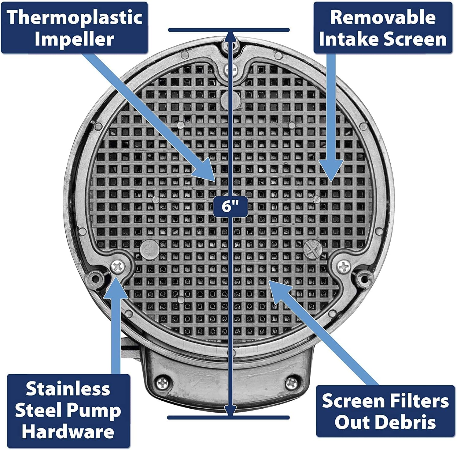 Superior Pump 91570 3300GPH Thermoplastic Submersible Utility Pump with 10-Foot Cord, 1/2 HP