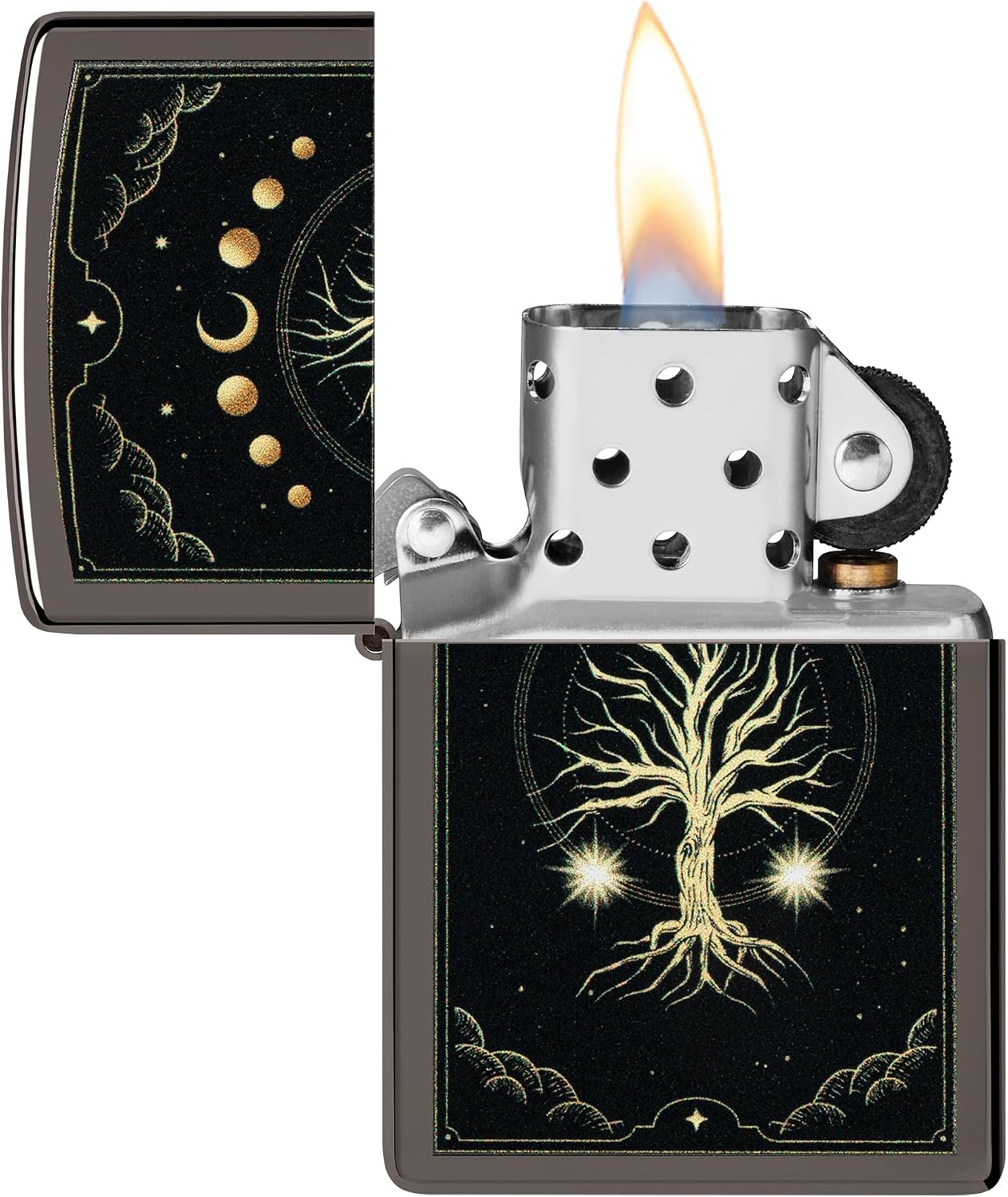 Zippo Tree of Life Pocket Lighter - Refillable Flip-Top Windproof Lighters - Spiritual and Symbolic Design Pocket Lighters - Luxury Metal Lighter Made in USA