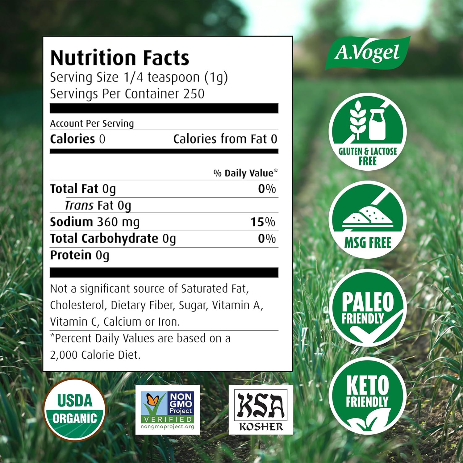 A. Vogel Herbamare Organic Seasoning Salt 8.8Oz. 6 Per Case | 33% Less Sodium - Infused with 12 Herbs & Vegetables - No Artificial Flavors or Preservatives - Keto & Paleo Friendly