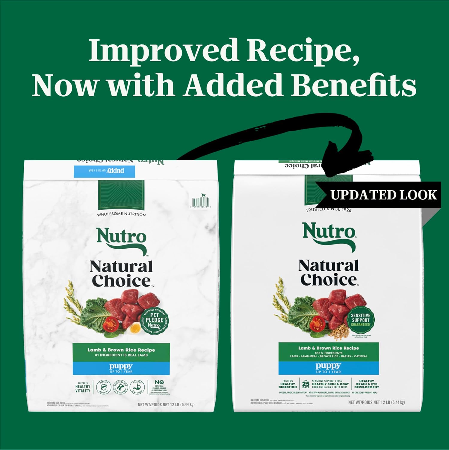 Nutro Natural Choice Puppy Dry Dog Food, Chicken & Brown Rice, 5 lb | Real chicken #1 ingredient, supports brain & eye development, healthy bones & muscles, non-GMO, made in USA