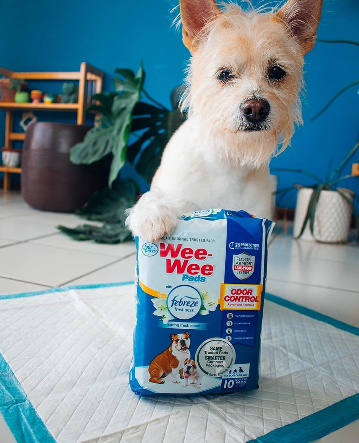 Four Paws Wee-Wee Odor Control Dog Pee Pads with Febreze Freshness