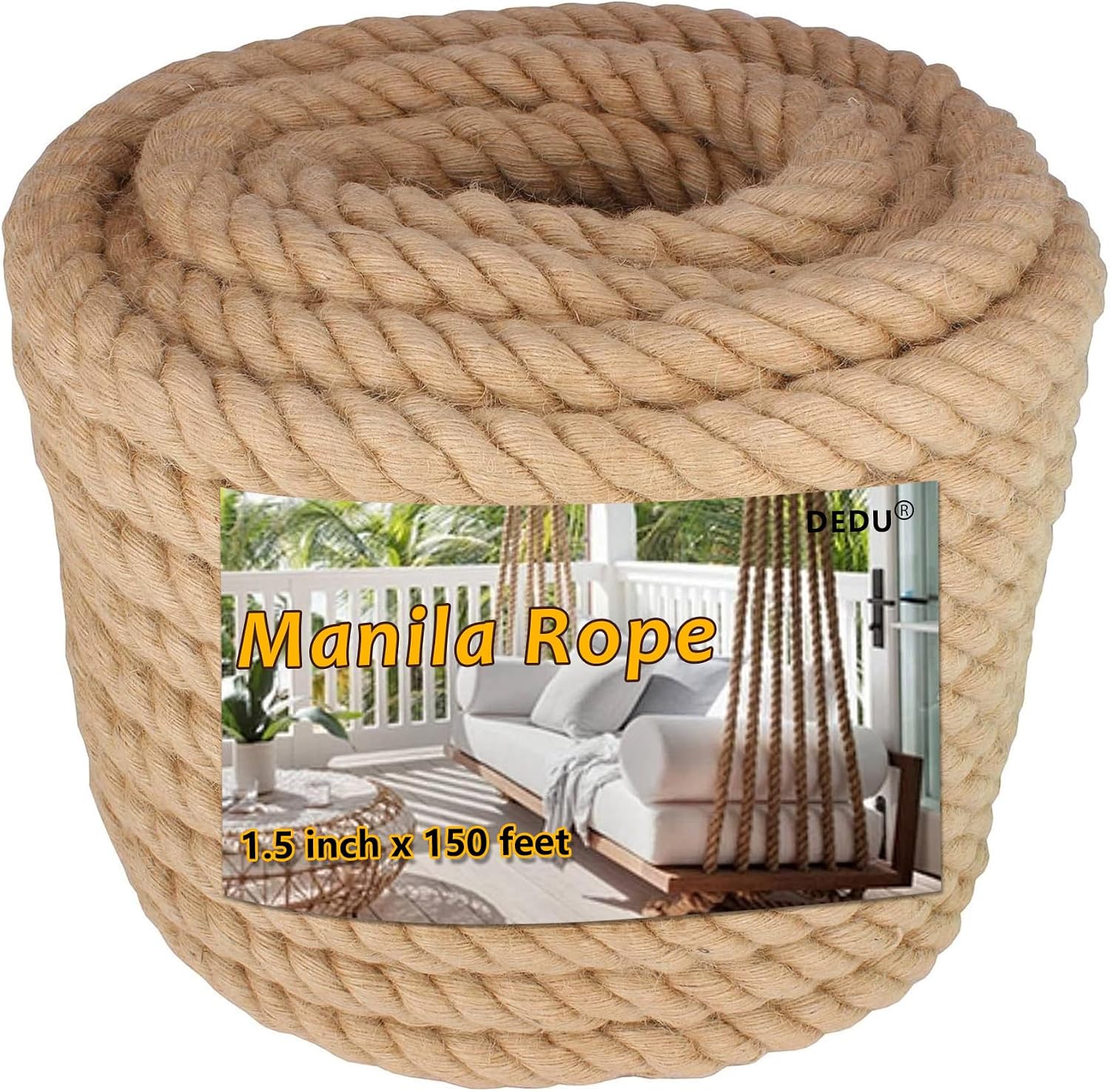 1" X 100' Treated Manila Rope Boat Docks Tree Farm Dock Deck