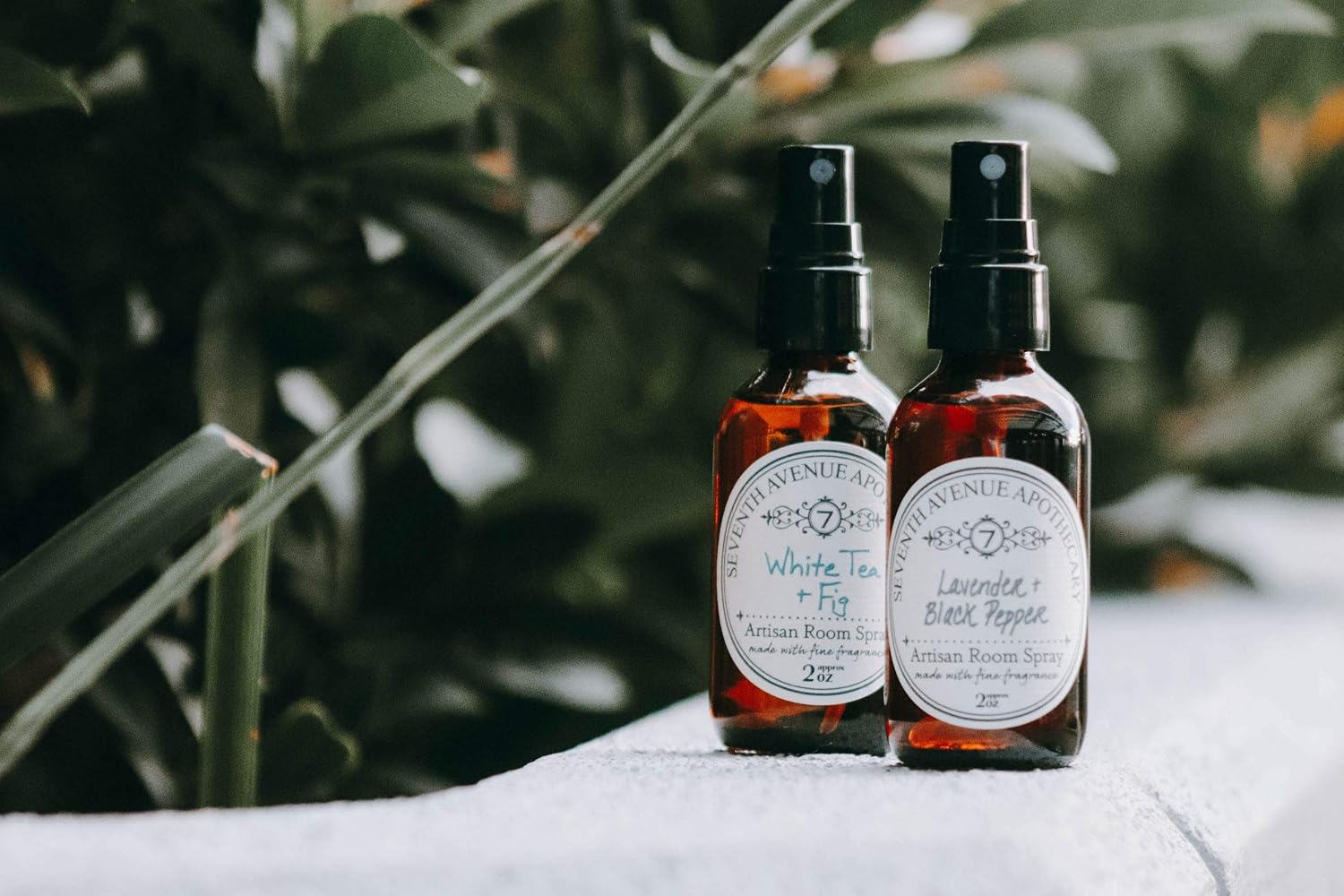 Fragrant Room Spray - Frasier Fir + Thyme - Amber Glass Bottle with Fine Mist Sprayer - Hand Poured in the USA by Seventh Avenue Apothecary