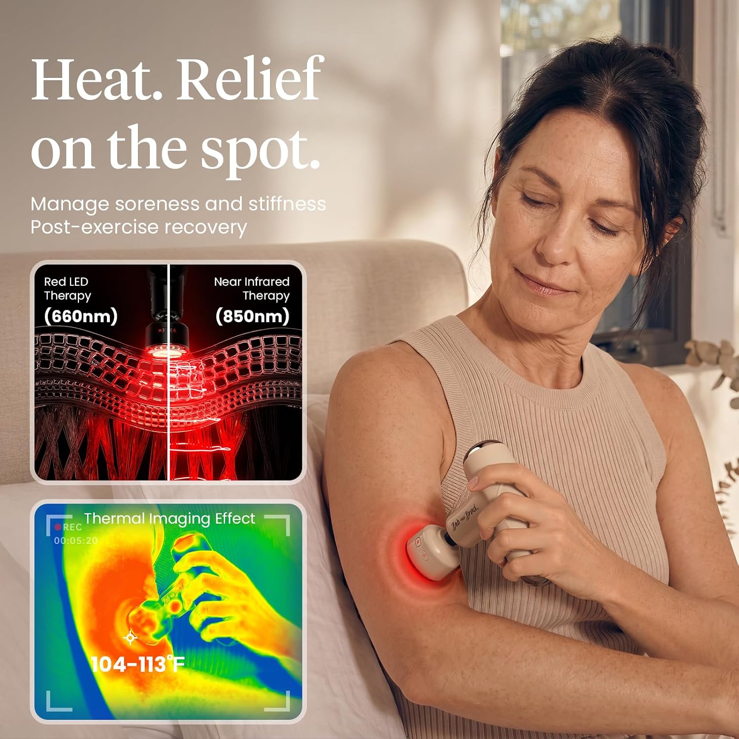 BOB AND BRAD Q2 Mini Massage Gun, Pocket-Sized Deep Tissue Massager Gun, Portable Percussion Muscle Massager Gun