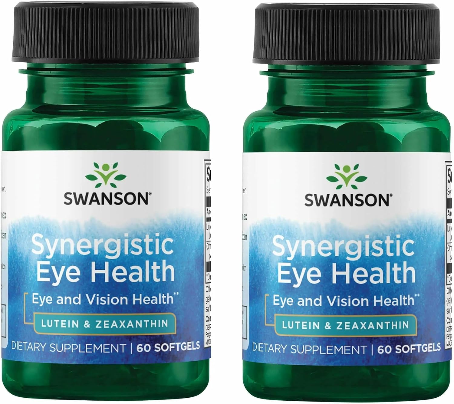 Swanson Synergistic Eye Health, Lutein 20 mg Zeaxanthin 2 mg, 60 Softgels | Synergistic Eye Health with Lutein 20 mg and OmniXan Zeaxanthin 2 mg to Protect the Retina and Macula from Blue Light