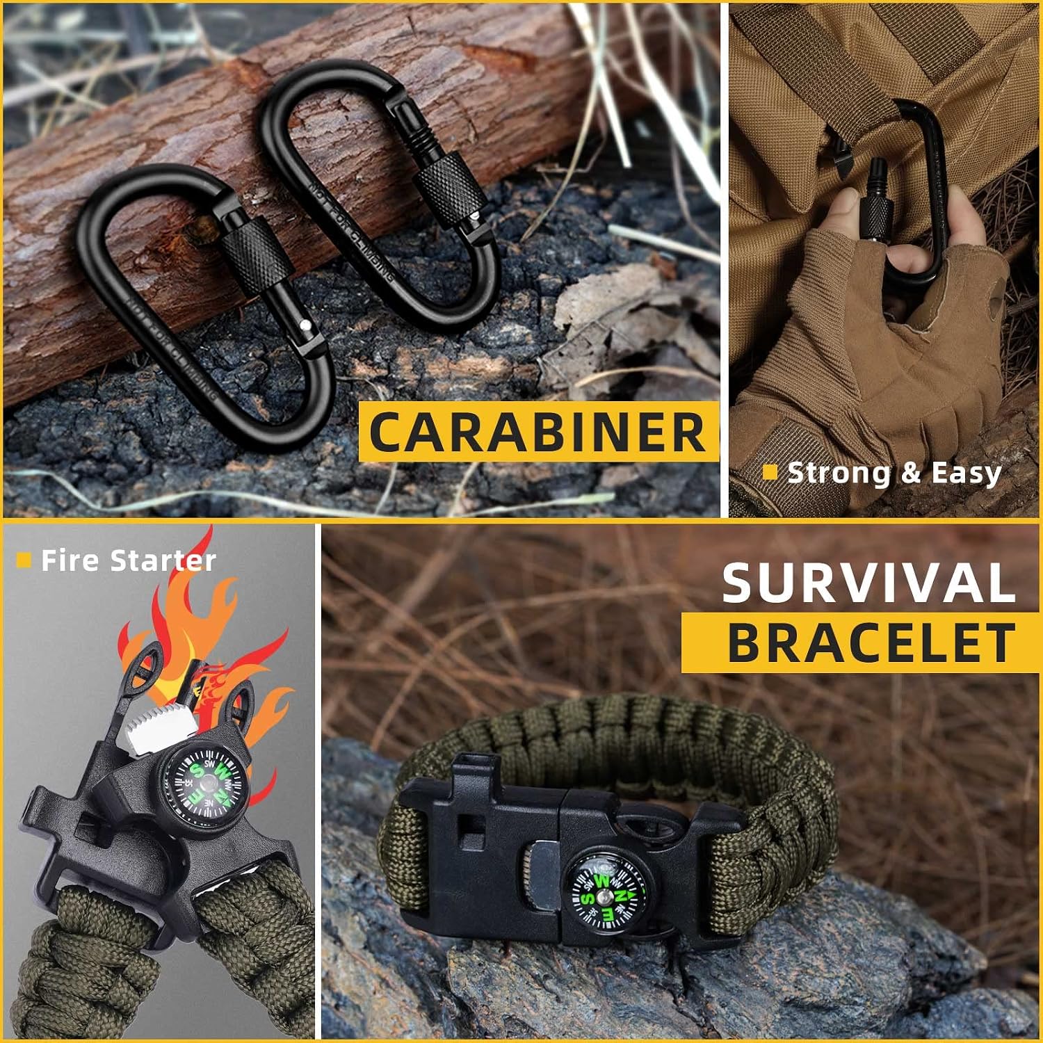 Survival Kit 14 in 1, Gifts for Men Dad Husband, Emergency Survival Gear and Equipment, Anniversary Birthday Gifts for Him Boyfriend, Hunting Fishing Camping Accessories