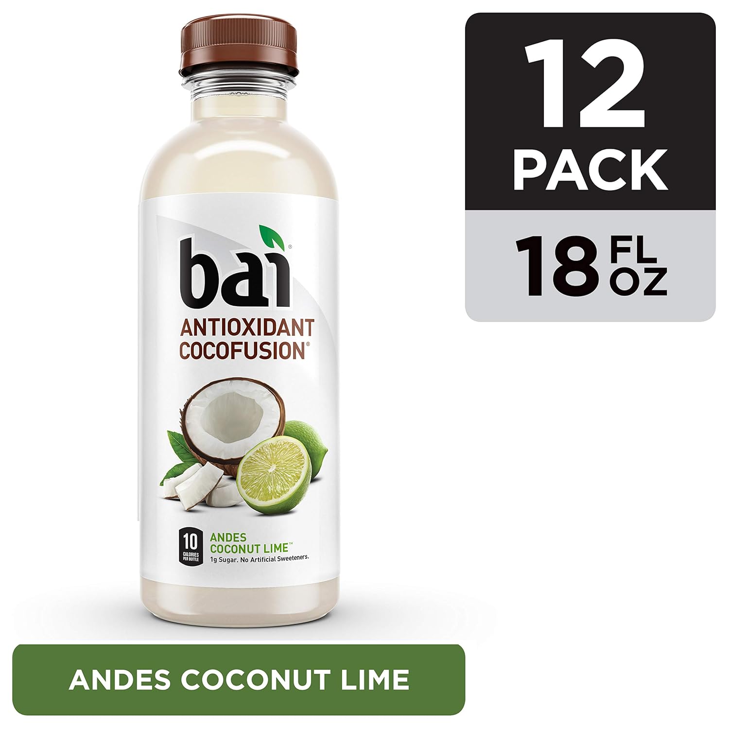 Bai Coconut Flavored Water Puna Coconut Pineapple, Antioxidant Infused, Coconut Pineapple Flavored Water Drink, 18 Fluid Ounce Bottles, 6 Count