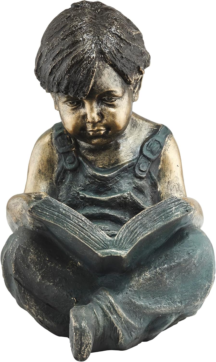 Alpine Corporation 26" Tall Indoor/Outdoor Girl Jumping Over Boy Statue Yard Art Decoration