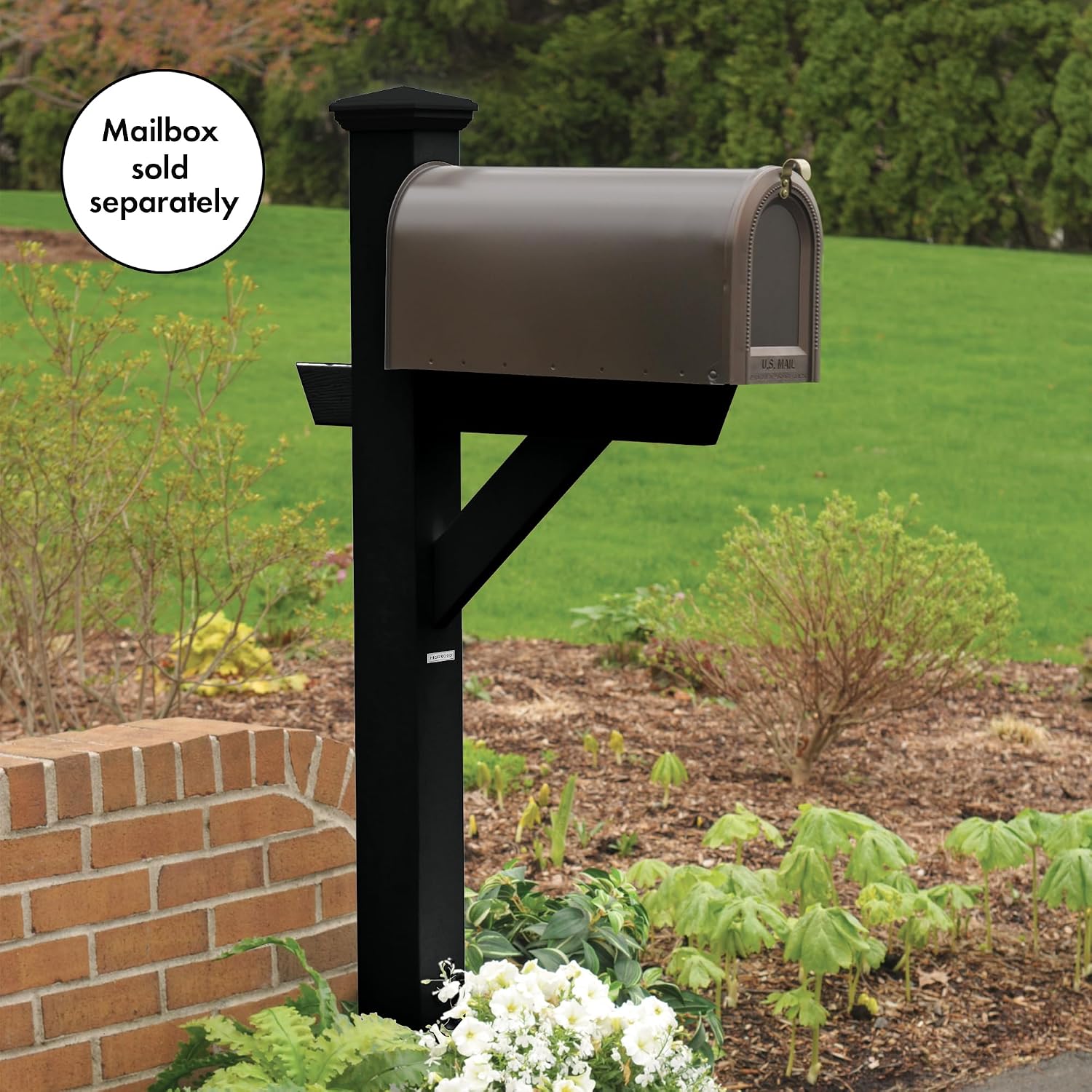 Highwood AD-MLBX1-CGE Hazelton Mailbox Post, Coastal Teak