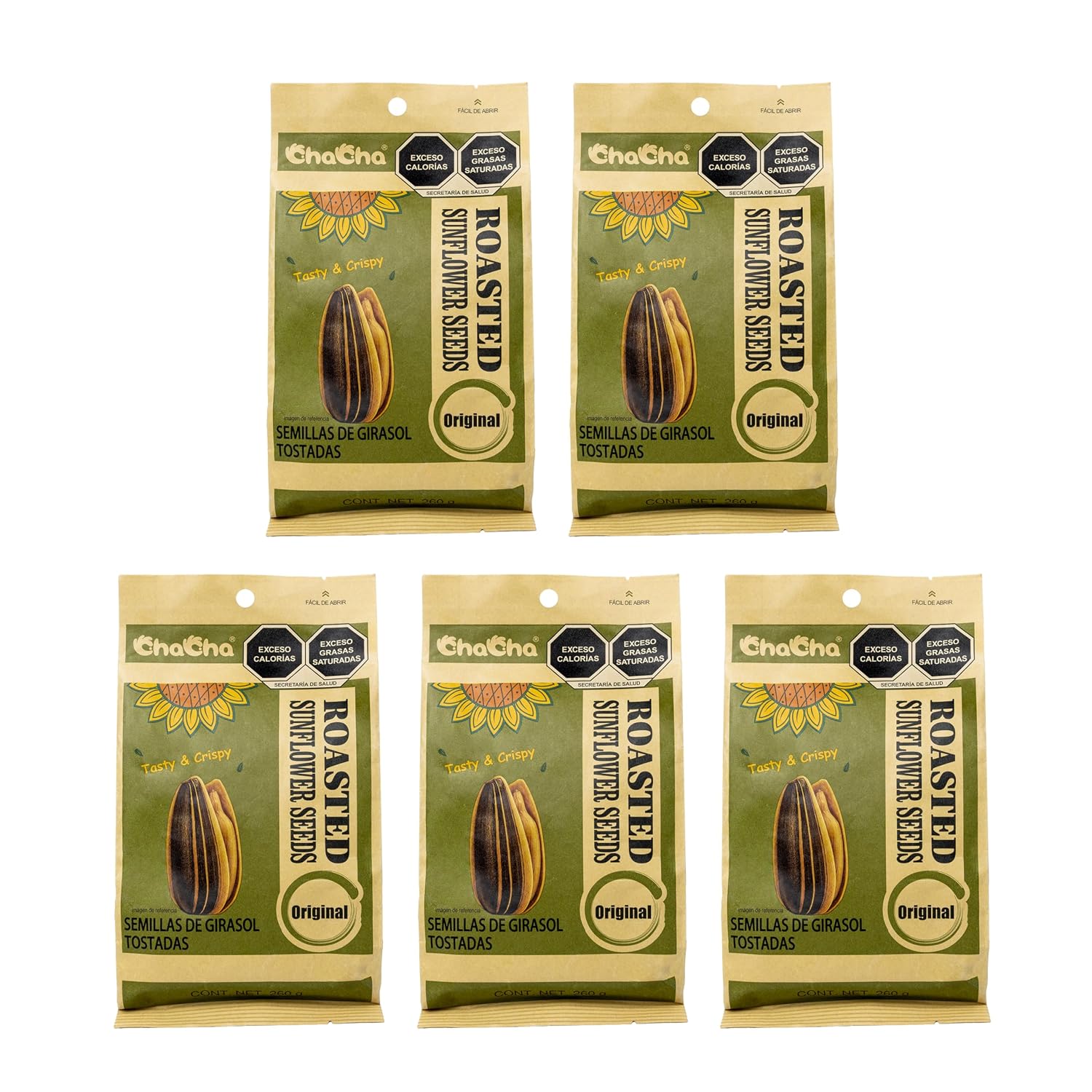 ChaCha Natural Roasted Sunflower Seeds (3 Pack, Total of 750g)