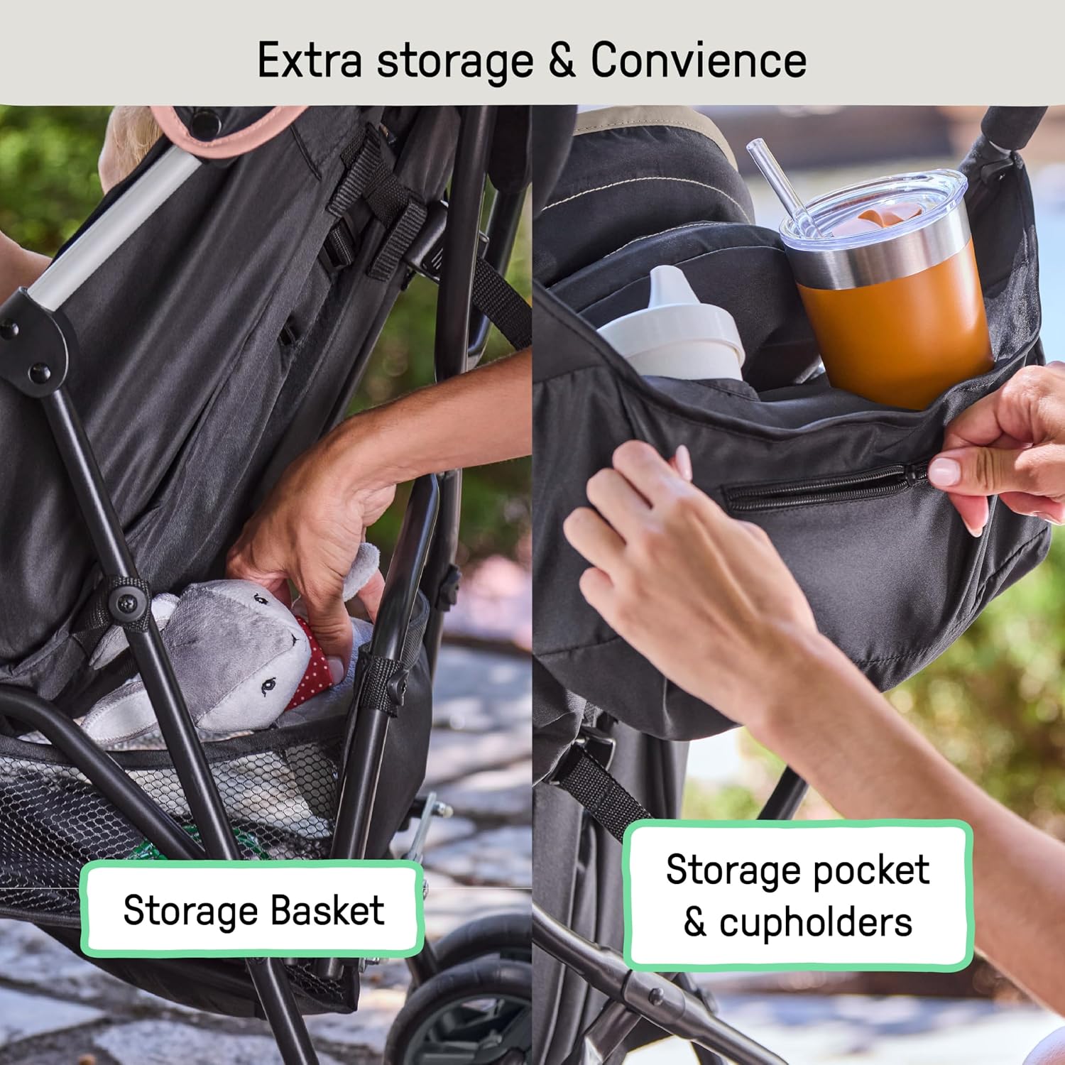 Ingenuity 3D Mini Convenience Stroller – Lightweight Stroller with Compact Fold, Multi-Position Recline, Canopy with Pop Out Sun Visor – Umbrella Stroller for Travel & More, Blue/Black