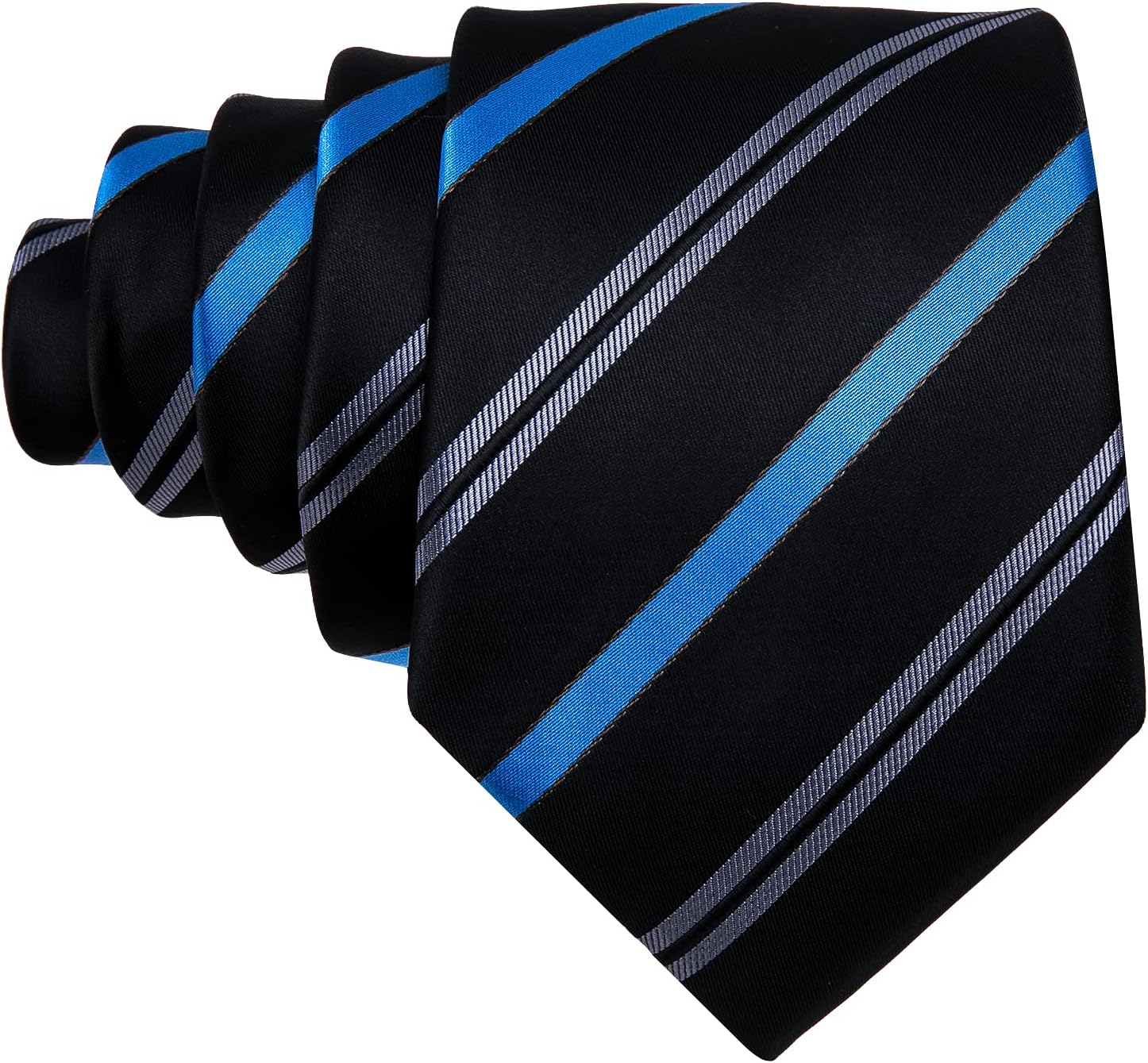 Barry.Wang Plaid Ties for Men Silk Necktie Handkerchief Cuff Links Set