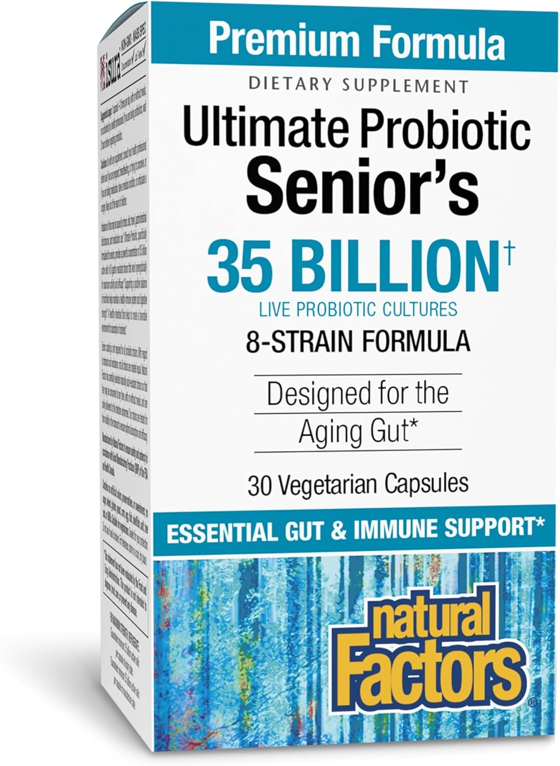 Natural Factors Ultimate Probiotic Senior's - Senior Supplement for Digestive & Immune Health - 35 Billion CFUs - Non-GMO & Gluten-Free - 30