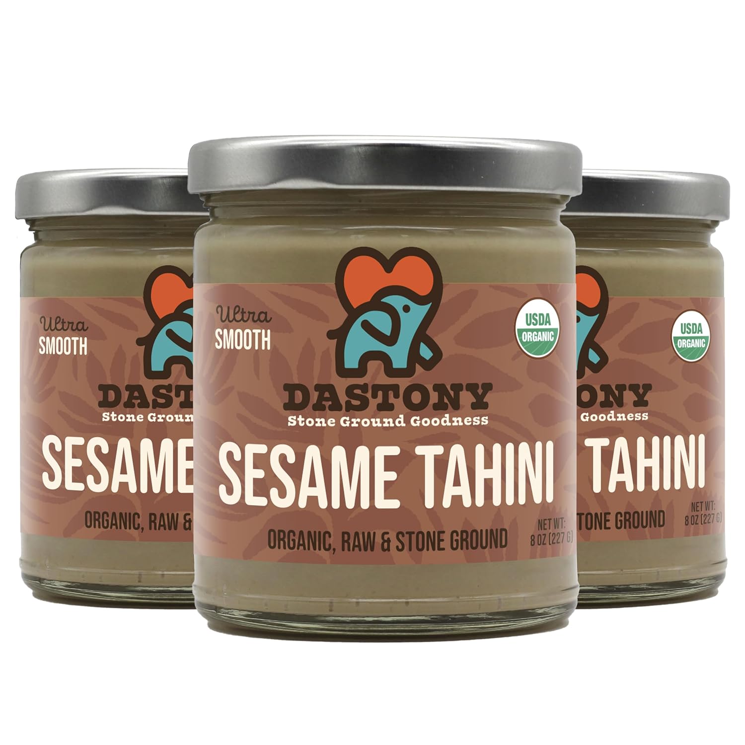 Dastony Organic Raw Sesame Tahini Seed Butter, 8 oz | Only One Ingredient | Vegan, Paleo and Keto Friendly, Non GMO, Gluten-free - Pack of 1
