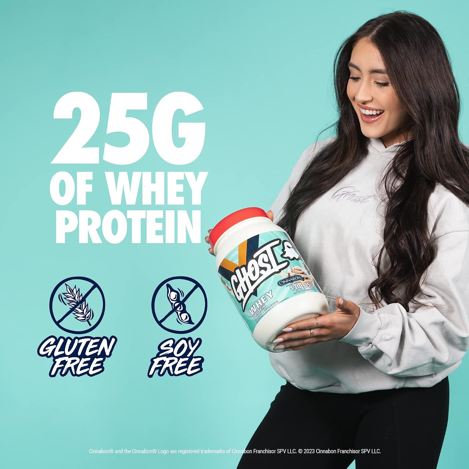 GHOST Whey Protein Powder, Milk Chocolate - 2LB, 25G of Protein | Whey Protein Isolate & Concentrate Blend - Post Workout Nutrition Shake, Smoothies - Soy & Gluten-Free - 2LB Tub, 26 Servings