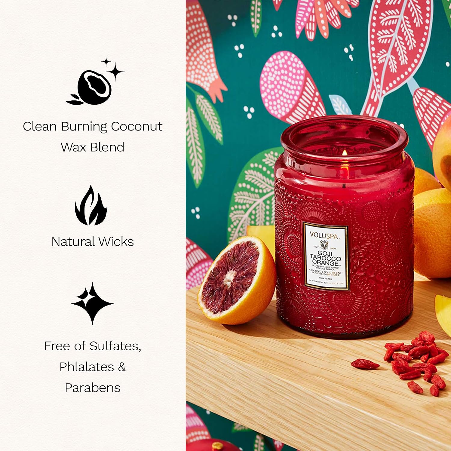 Voluspa French Cade Lavender Large Scented Candle Jar 18 Oz, 100 Hr Burn | Coconut Wax Blend in Decorative Glass, Clean Even Burn, USA Handcrafted Gift for Hosts, Fragrance Lovers & Relaxed Rooms