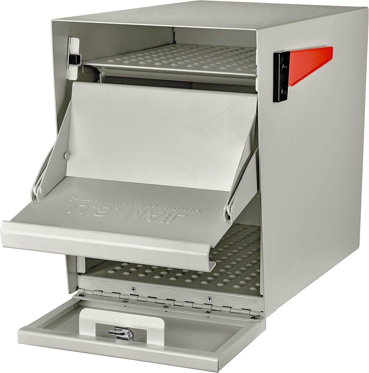 Mail Boss Package Master Locking Post Mount Package Mailbox, USPS Approved | Patented anti-pry lock, oversized package door