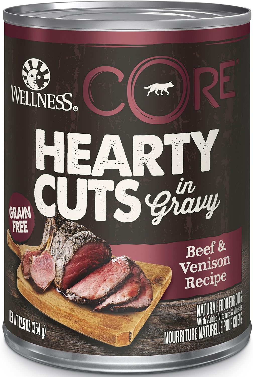 Wellness CORE 95% Adult Canned Wet Dog Food, Grain Free, Natural, Beef with Carrots Recipe, 12.5 oz, Pack of 12 Cans