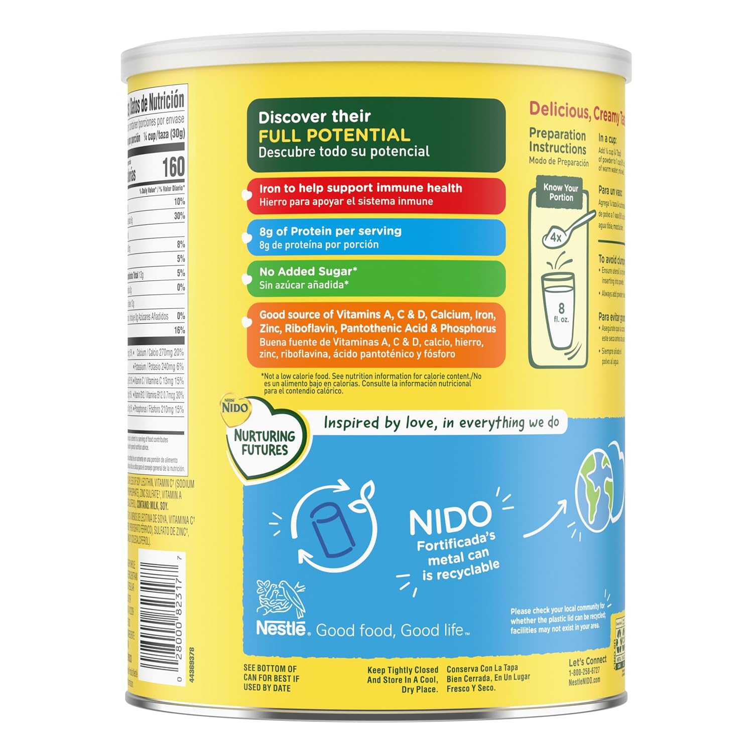Nestle Nido Fortificada Whole Milk Powder, 28.1 Oz