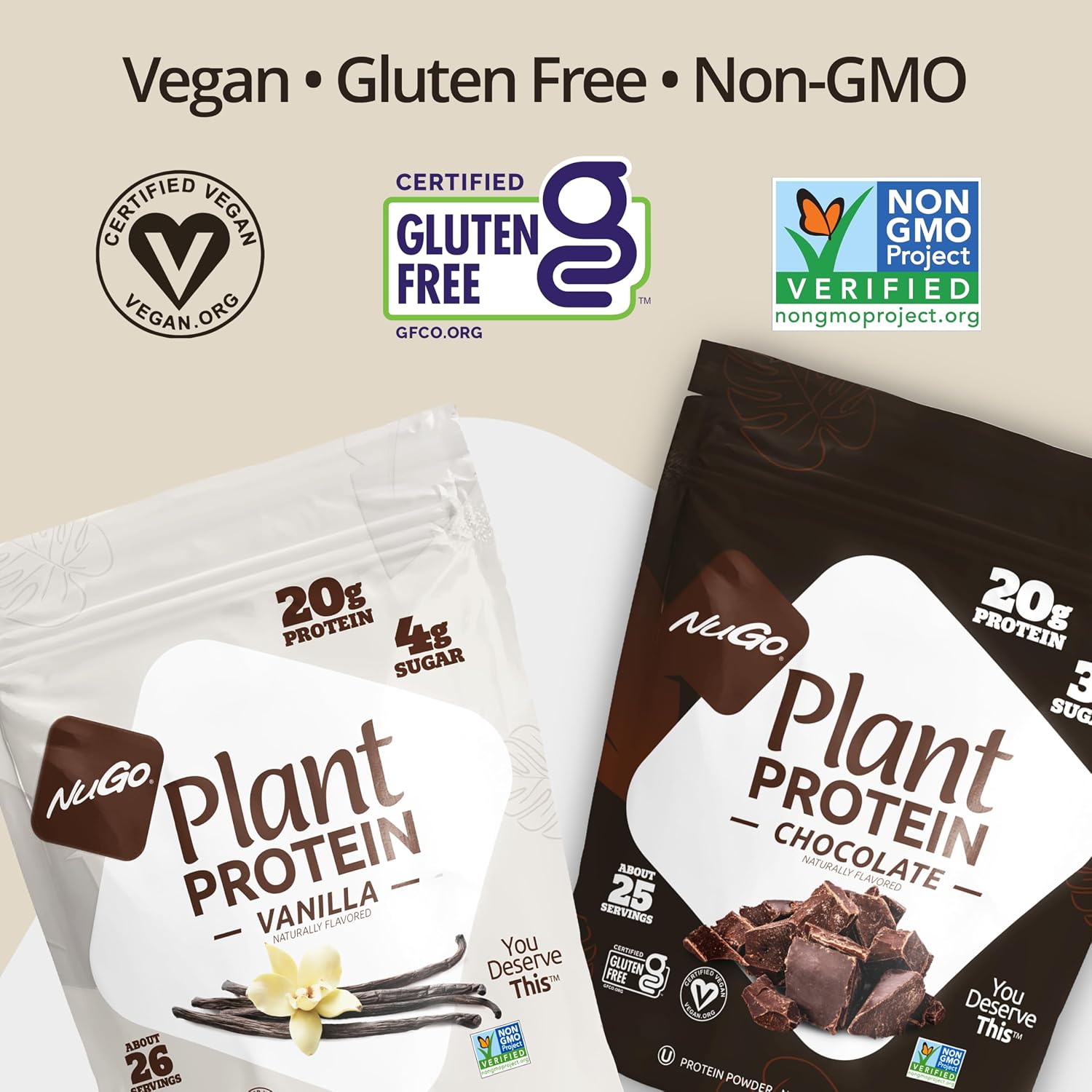 NuGo Dark, Mint Chocolate Chip, 13g Vegan Protein Bar, Gluten Free, 24 CT