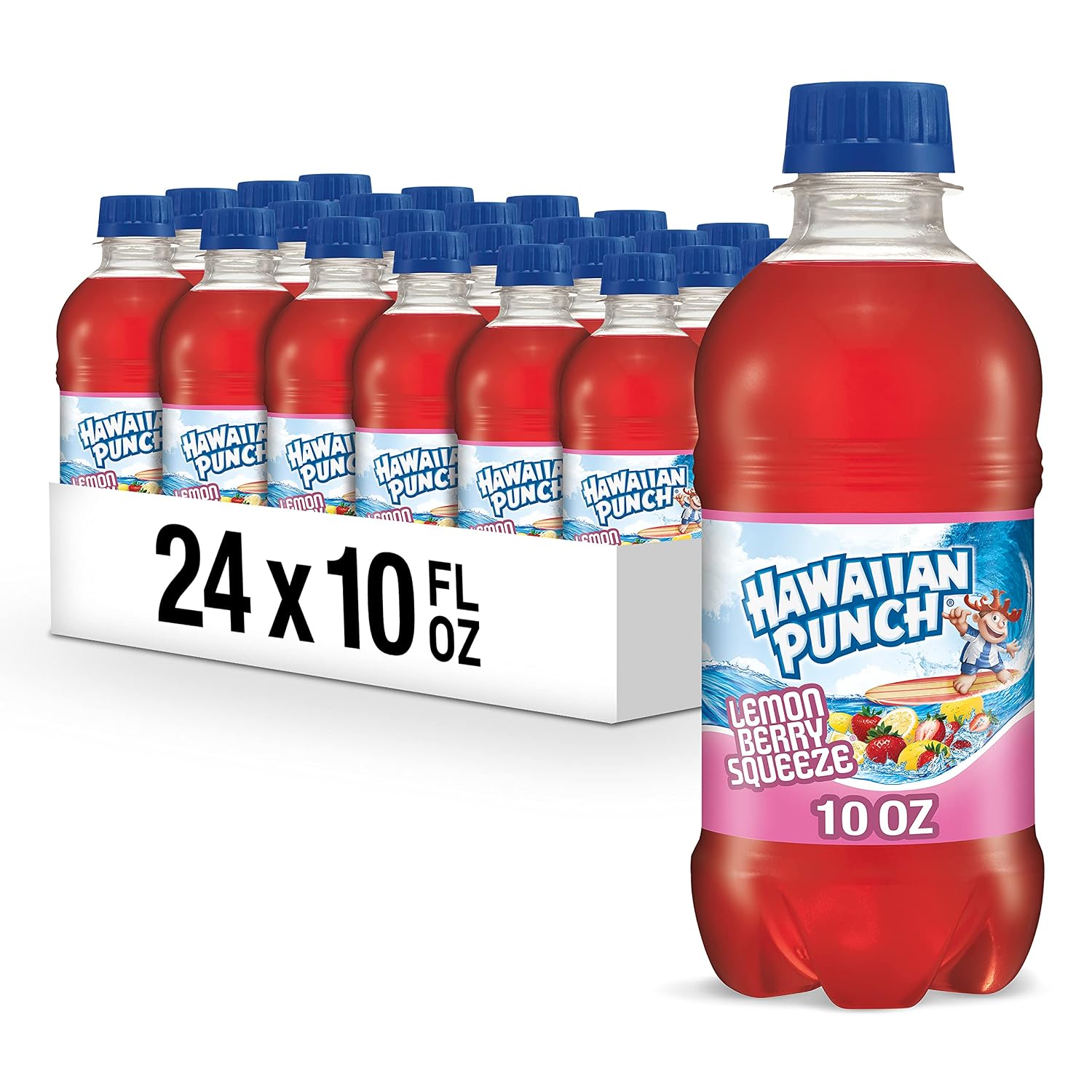 Hawaiian Punch Polar Blast Fruit Juice Drink, 10 Fl Oz Bottles, 24 Count (4 Packs Of 6), Ready-to-drink, On-the-go, Caffeine-free, Carbonation-free, Gluten-free, Excellent Source Of Vitamin C