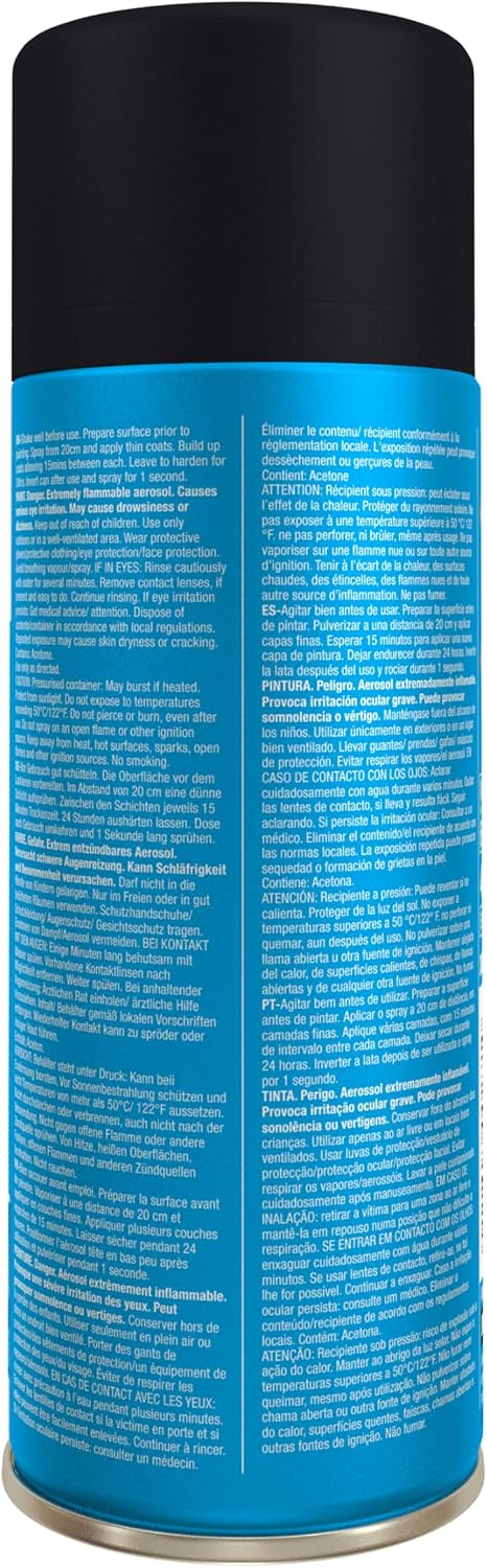Hycote Black Spray Paint, Satin Black, 13.5 Oz - Fast Drying, UV & Weather Resistant, Acrylic Formula for Superior Protection – For Automotive & DIY Use, 400ml