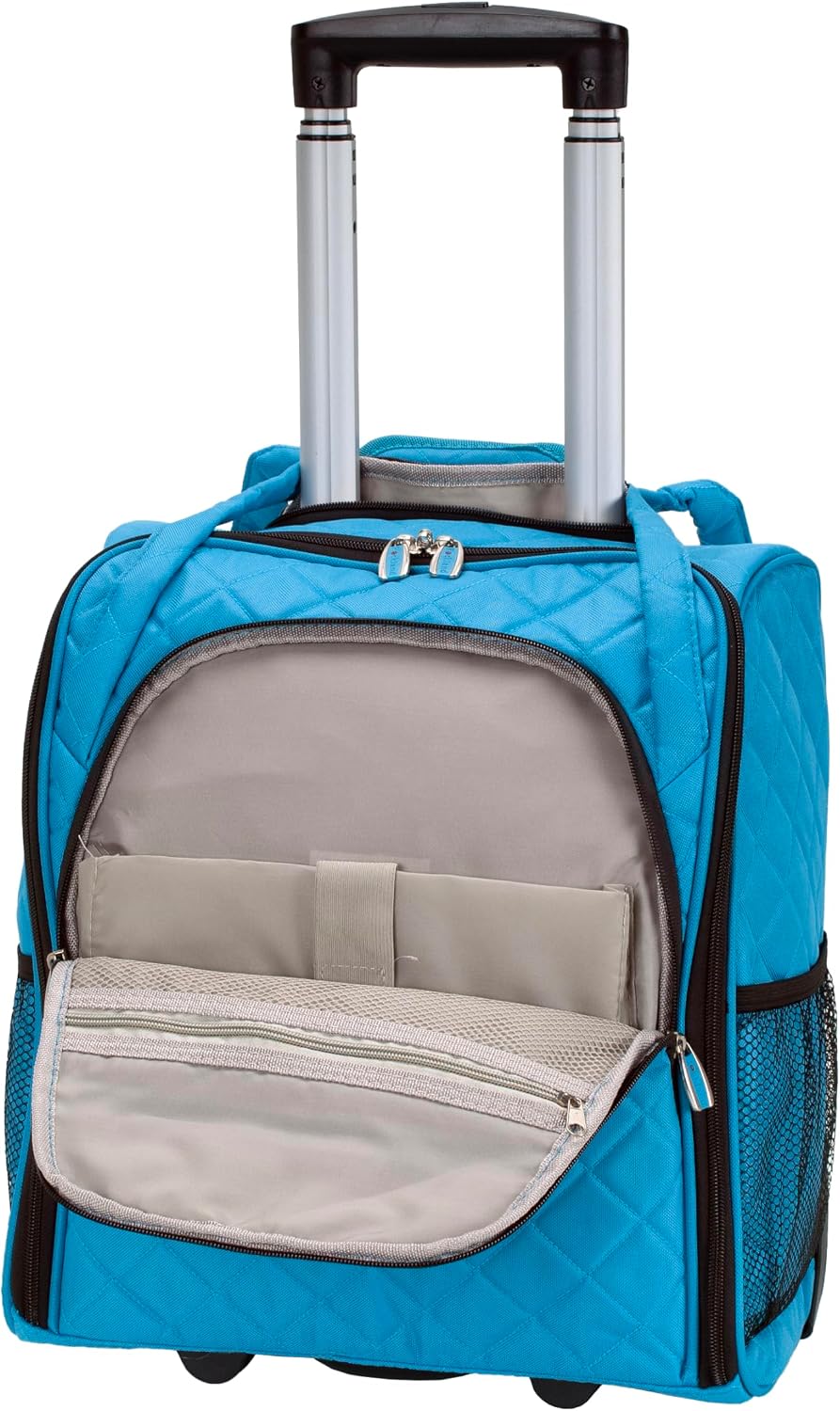 Rockland Melrose Upright Wheeled Underseater Carry-On Luggage, Red