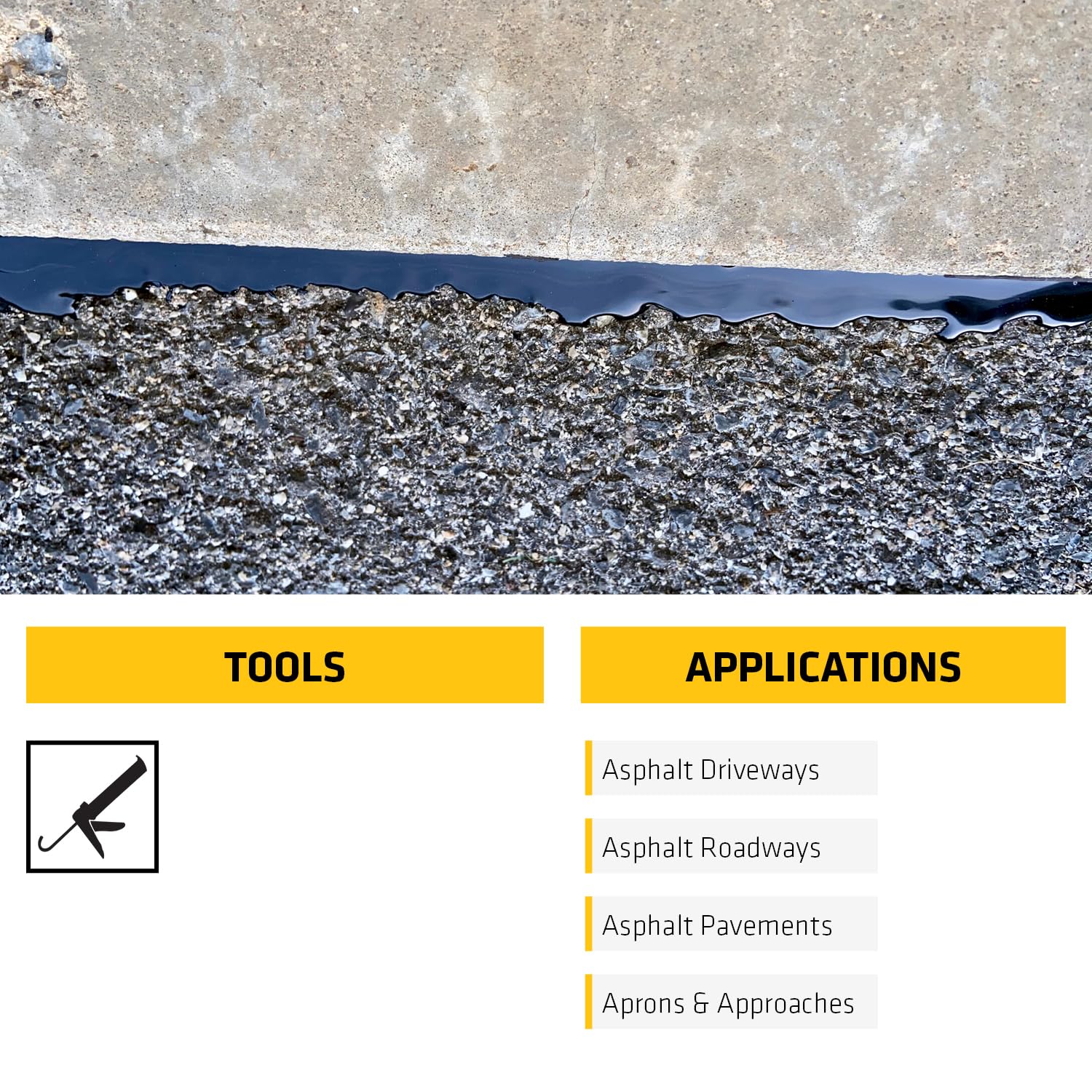 SIKA Sikaflex-410 Asphalt Sealant, Black, Self-Leveling Hybrid Sealant for Filling Cracks in Asphalt Driveways, Roadways