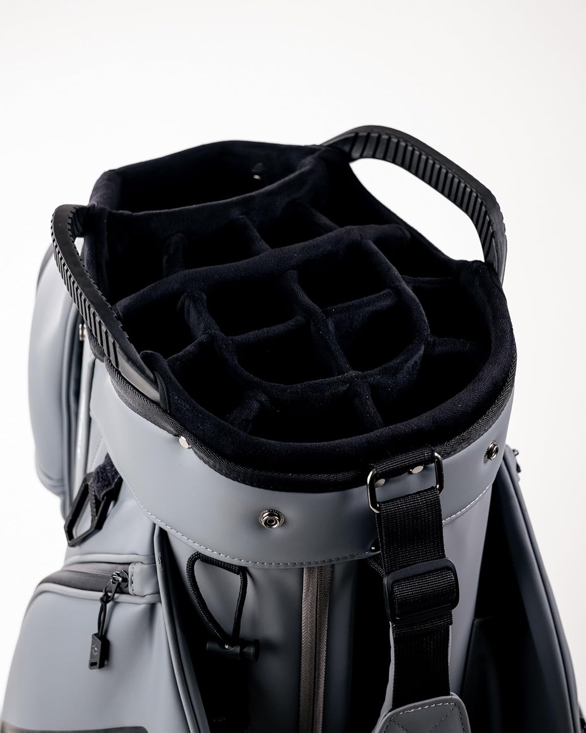 Pins & Aces Cart Bag - 14-Way, Full Length Dividers, Single Strap - Velvet Lined (Ash)