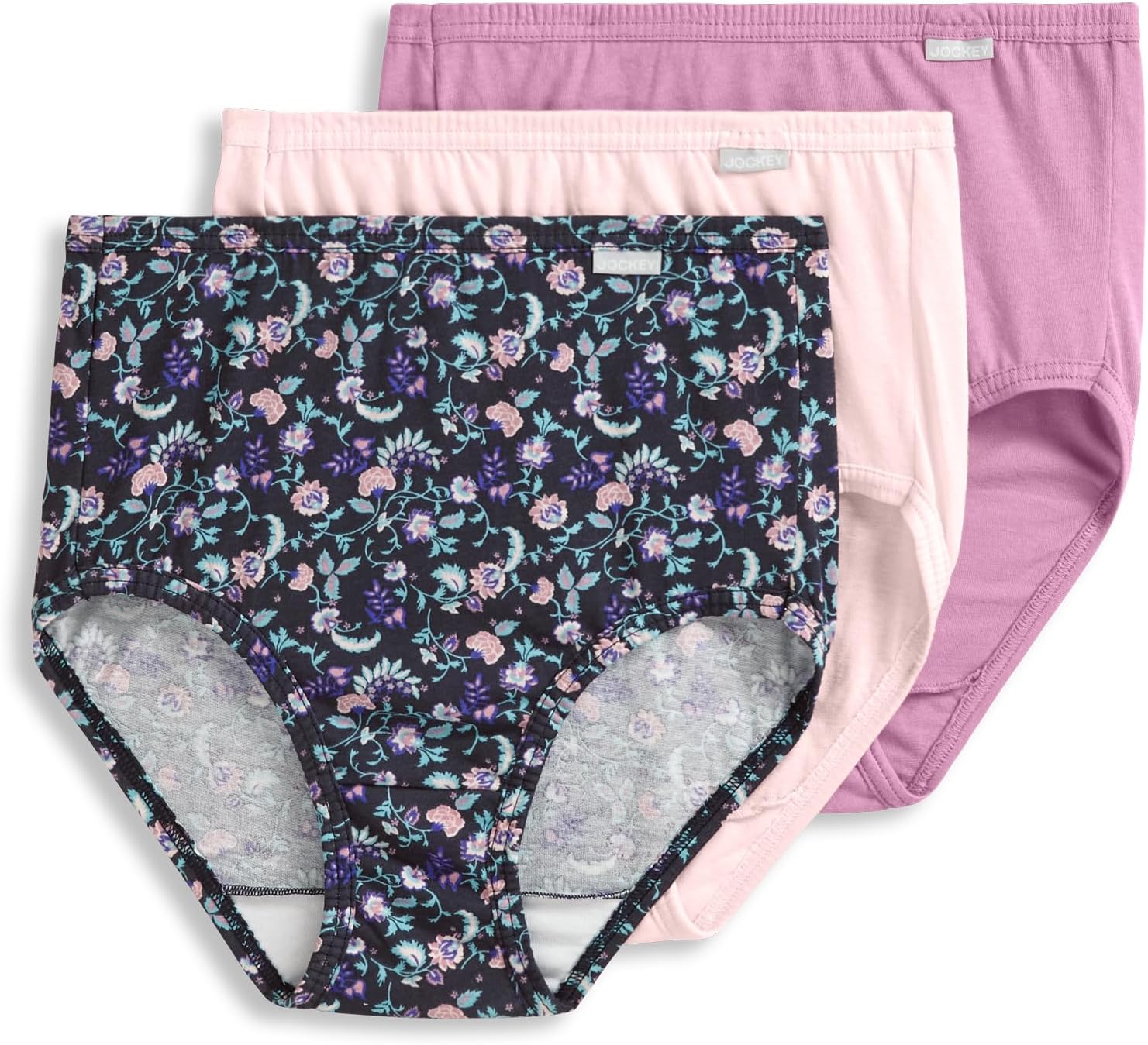 Jockey Women's Underwear 100% Cotton Elance Brief - 3 Pack