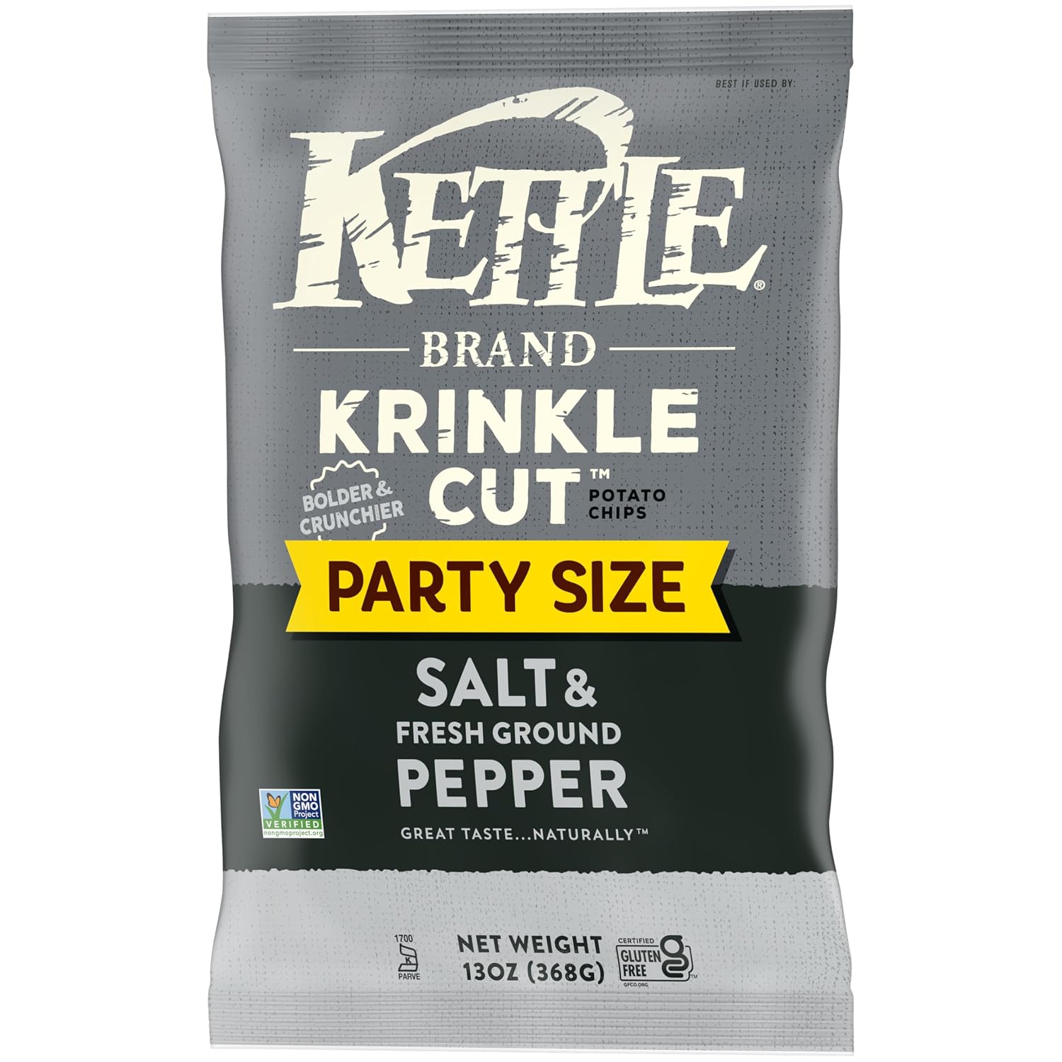 Kettle Brand Krinkle Cut Salt and Fresh Ground Pepper Potato Chips, 13 Oz