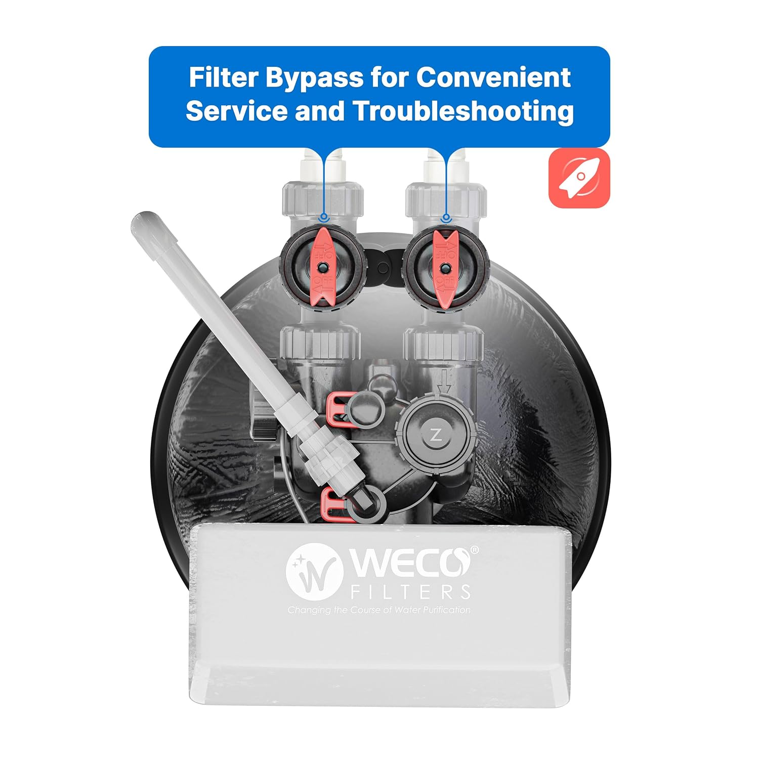 WECO SFT-CAT-581SM-1235 Hybrid Water Softener and Conditioner System for Whole House Water Treatment - 1" MPNT Connection - Cation Resin and