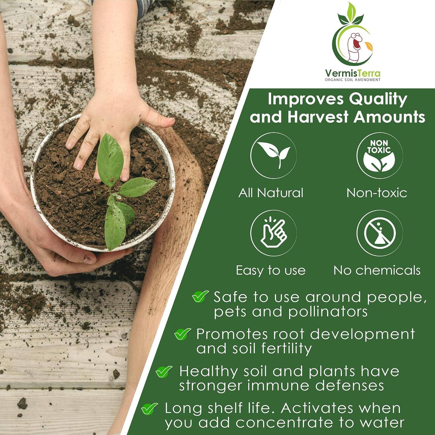 Worm Tea for Gardening - 32oz Quart - Organic Earthworm Soil Enhancer - Vermicompost with Kelp - Increase Yields, Boost Growth, Reduce Stress- Vegetables, Flowers, Fruit Trees - Plant Probiotic