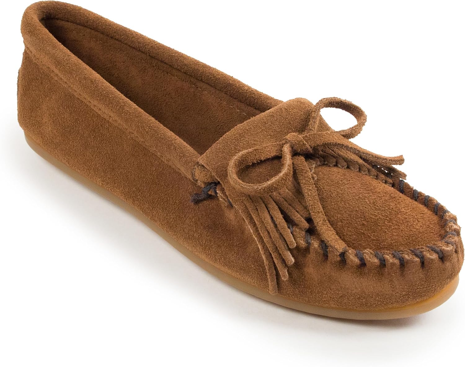 Minnetonka Women's Kilty Suede Hardsole Moccasin