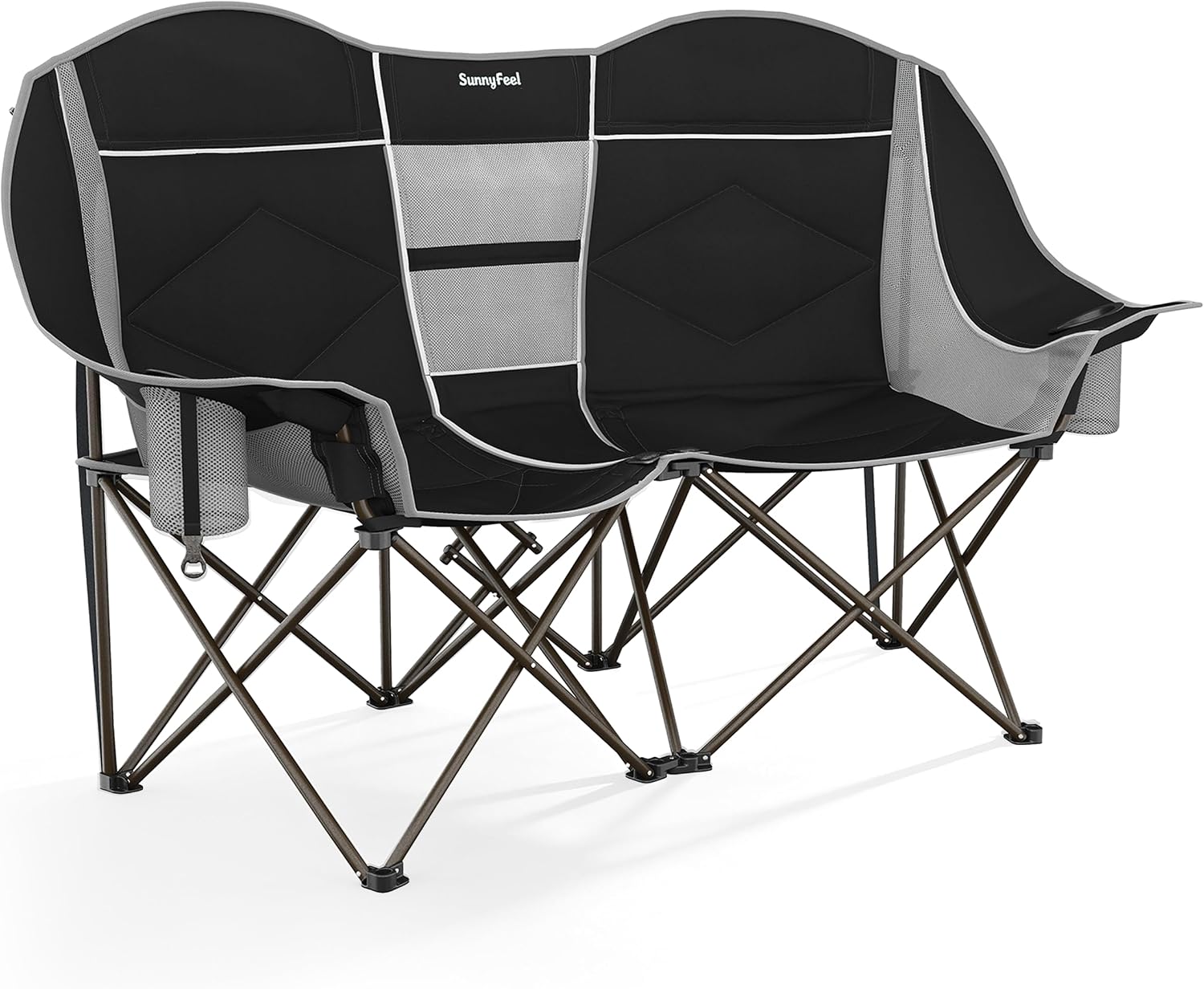 SUNNYFEEL Folding Double Camping Chair Oversized Loveseat for Adults