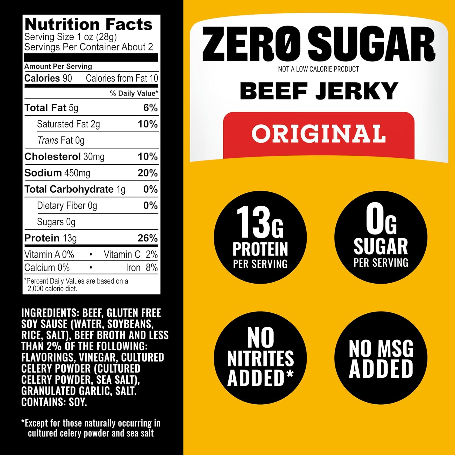 Tillamook Country Smoker Zero Sugar Keto Friendly Beef Jerky, Original, 2.2 Ounce