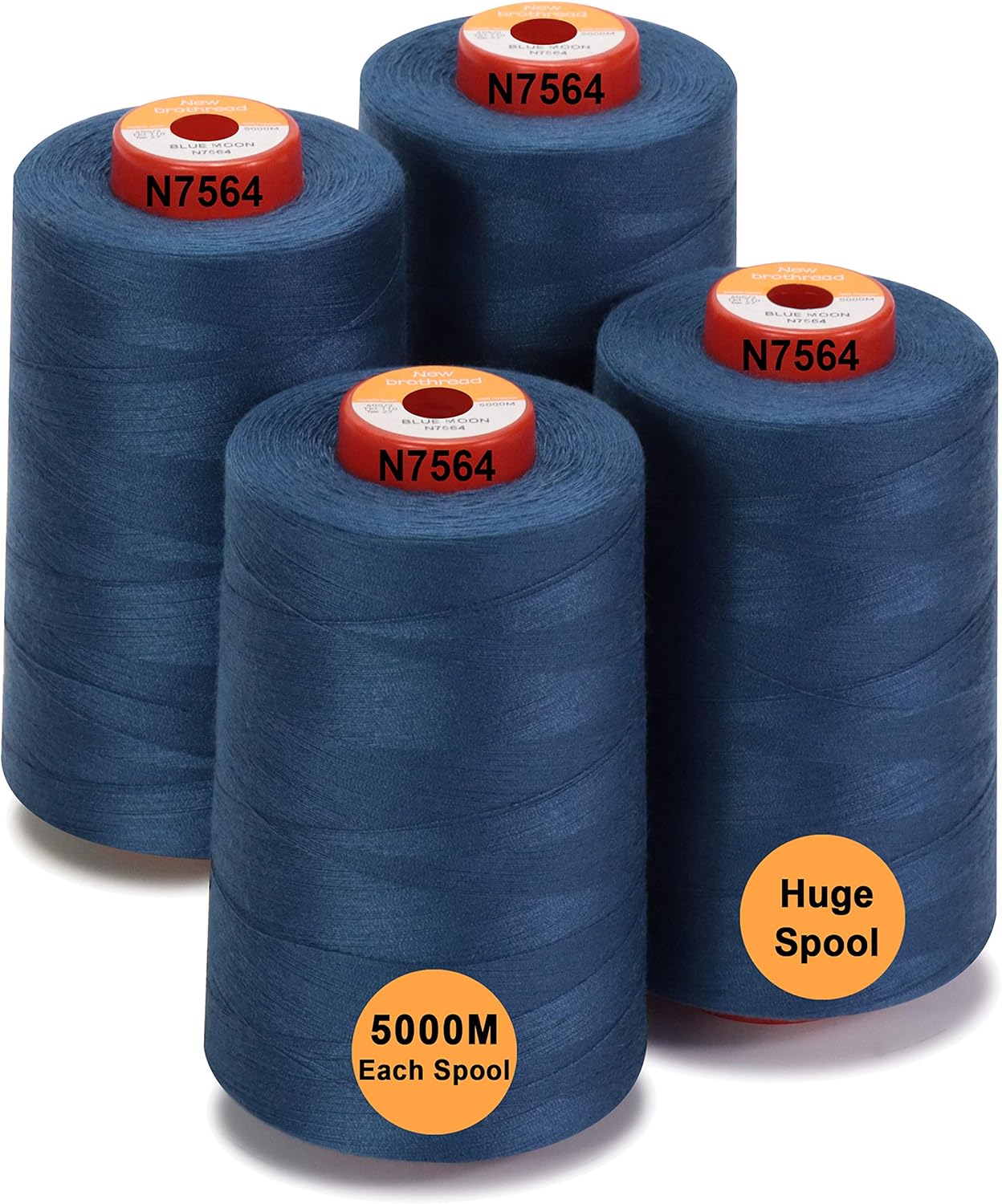 New brothread 4 Large Cones All Purpose Polyester Thread -Cream