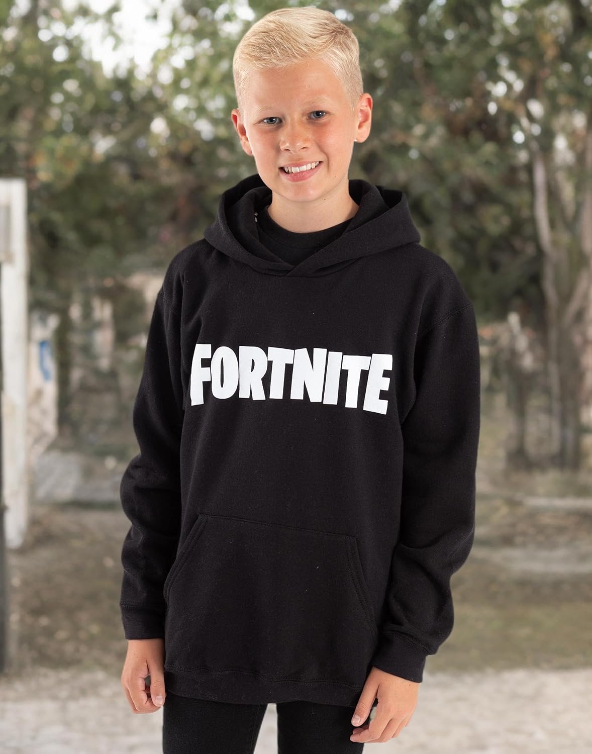 FORTNITE Hoodie Boys Kids Game Hooded Long Sleeve Jumper Black