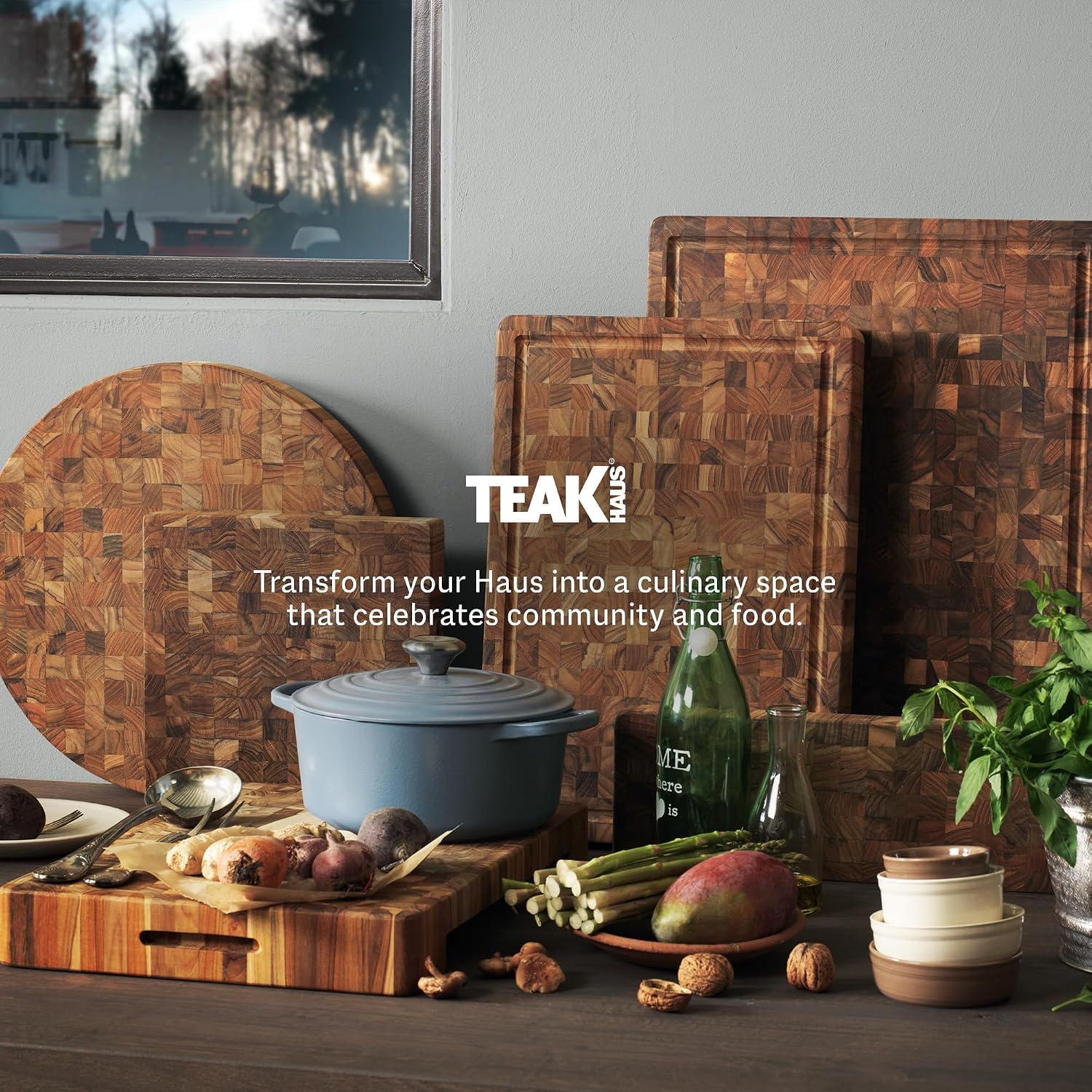 Teakhaus Butcher Block Carving Board - Large Extra Thick Cutting Board with Juice Groove - Holiday Gift Ideas for Men and Women - Gift-Ready End Grain Wood, Knife Friendly - FSC Certified