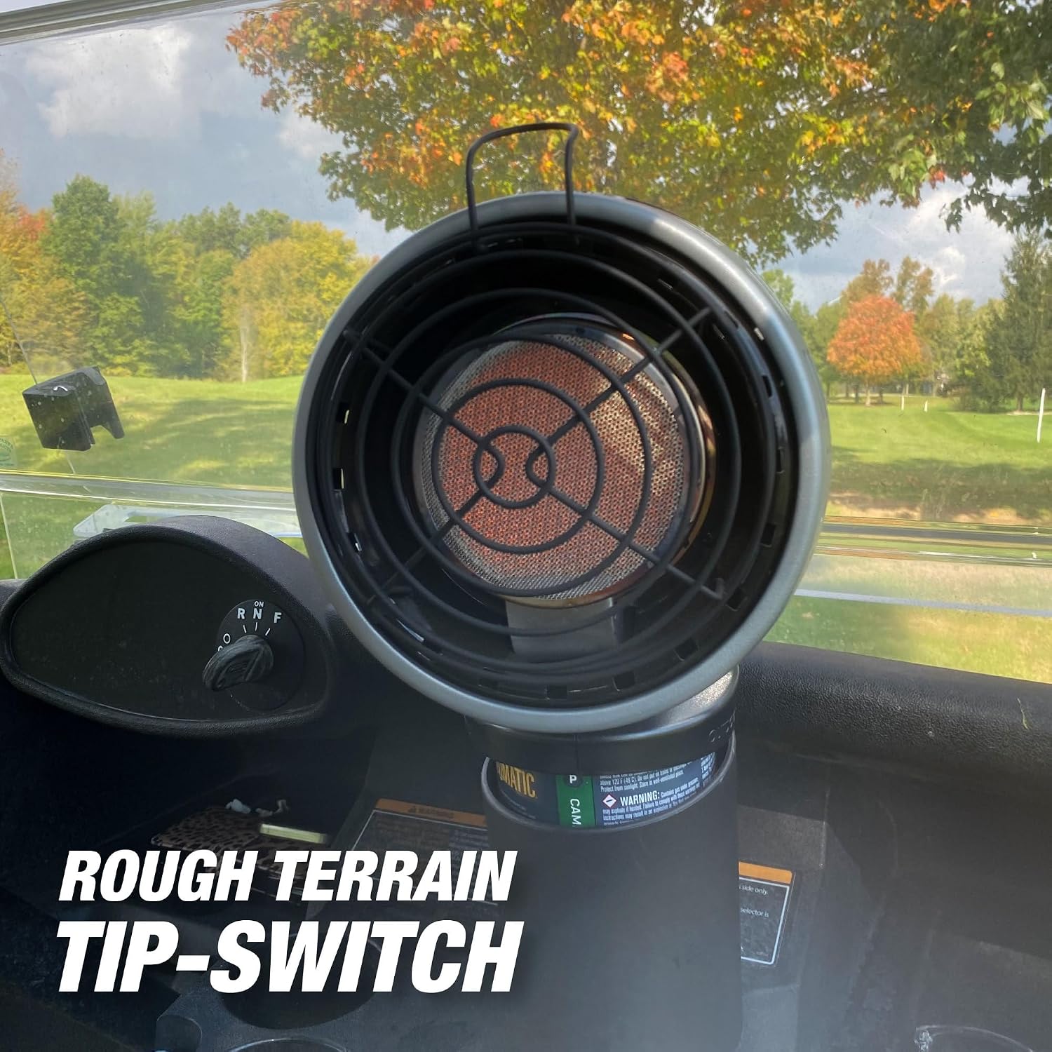 Mr. Heater Golf Cart 4, 000 BTU Radiant Propane Heater | Stay warm on the course when you're riding, Designed with an integrated handle