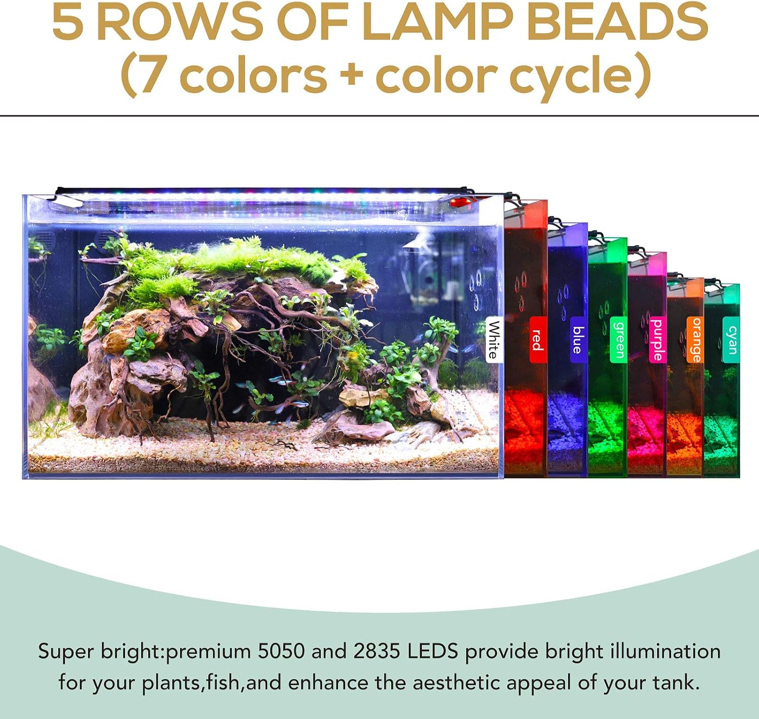 hygger 18W 24/7 Lighting Aquarium LED Light, Sunrise-Daylight-Moonlight Mode and DIY Mode