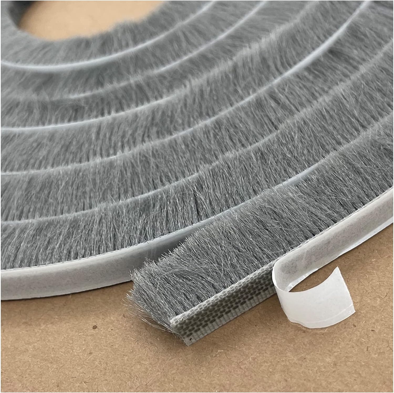 Self-Adhesive Pile Weather Stripping Seal for Sliding Windows and Door Frames, 16.5ft x 11/32 inch, Grey