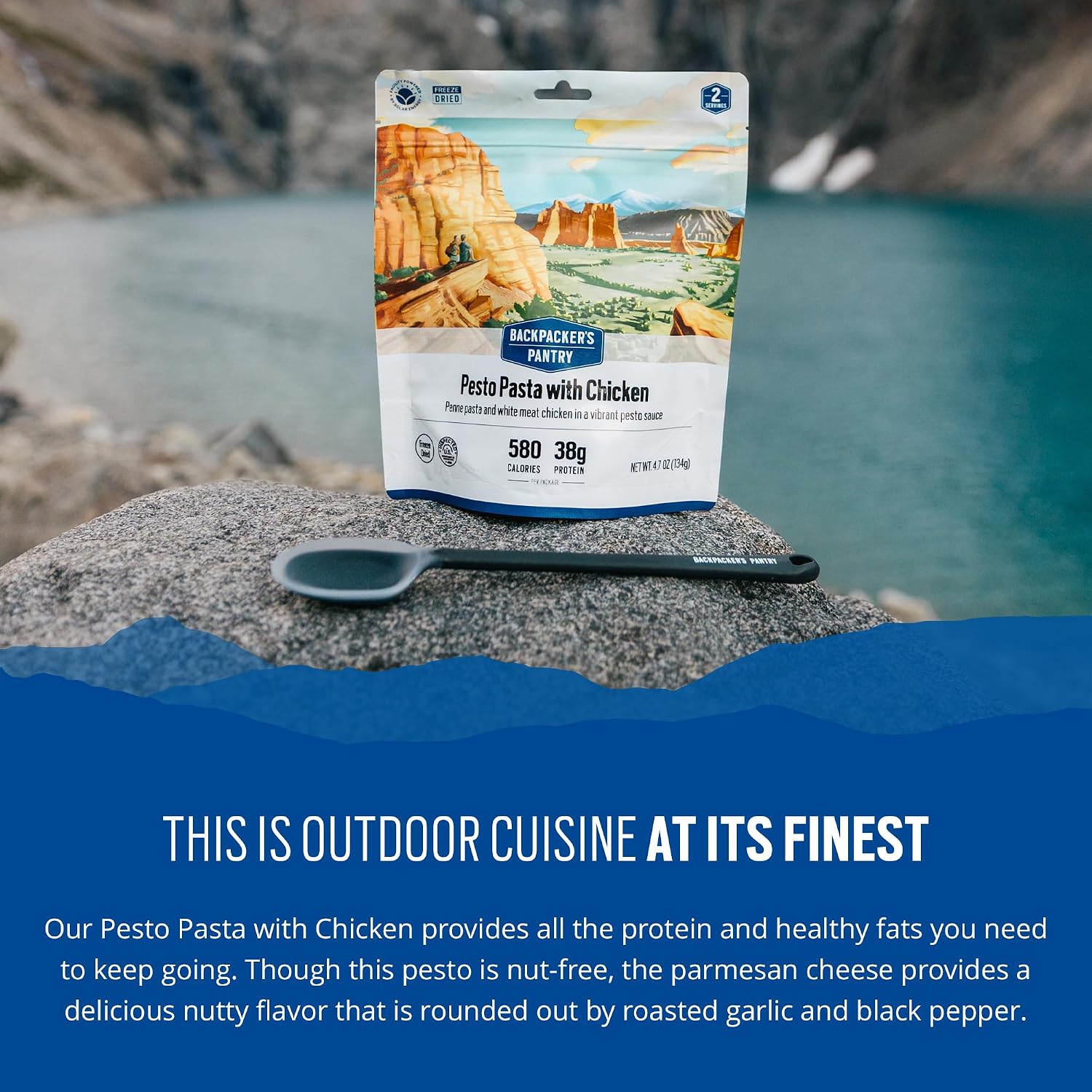 Backpacker's Pantry Lasagna | 1-Pack | 29g Protein | 620 Cal | Vegetarian, Nut Free | Made in the USA | Freeze Dried Meal & Camping Food