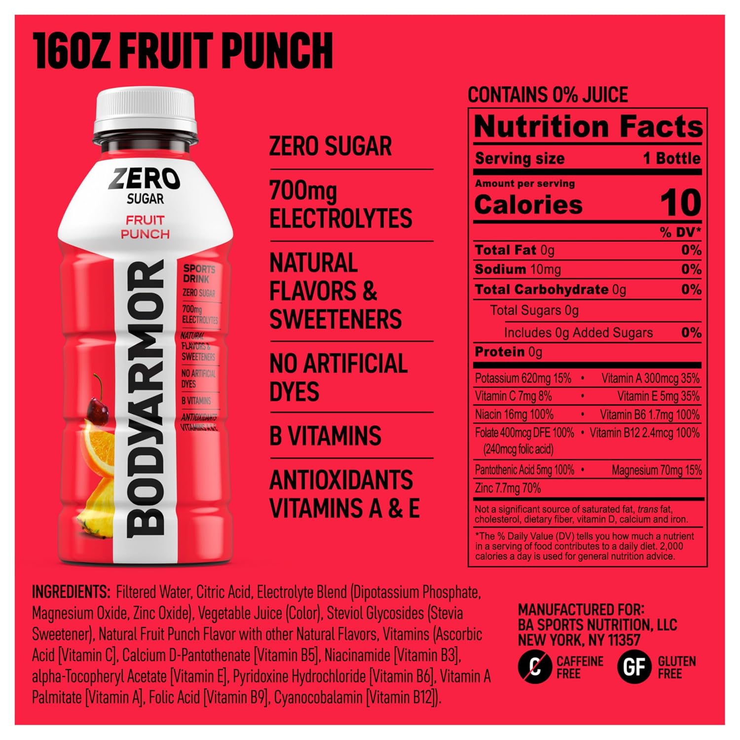 BODYARMOR LYTE Sports Drink, Peach Mango Electrolyte Drink, 12 Oz (8 Pk)