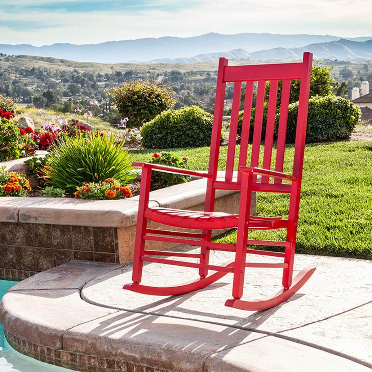 Shine Company 4332WT Vermont Porch Rocker, White (2nd Gen)